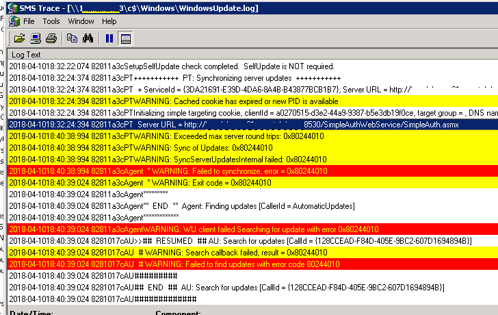 Exceeded max server round trips: 0x80244010