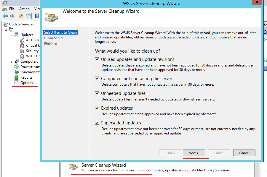 wsus Server Cleanup Wizard - мастер очистки
