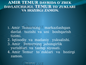 amir temur va temuriylar davrida ozbek davlatchiligi 65ca8aea56f45