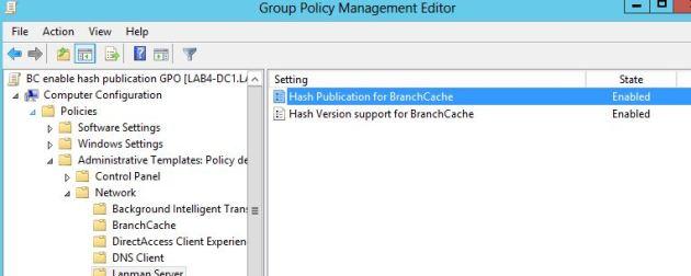 windows 2012 branchcache - включить генерацию хэшей для шары