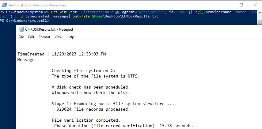 Chkdsk: проверка жесткого диска на ошибки в Windows 7 Выгрузить логи chkdsk в текстовый файл