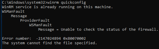 winrm quickconfig