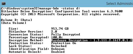 Encryption Method: Hardware Encryption - 1.3.111.2.1619.0.1.2