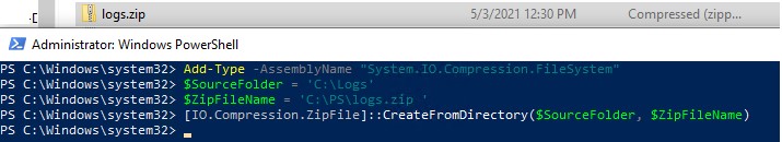 Архивирование и распаковка ZIP архивов в PowerShell 6 использование кдасса ZipFile в powershell