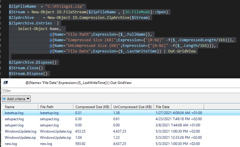 Архивирование и распаковка ZIP архивов в PowerShell 8 вывести файлы в zip архиве со степенью сжатия