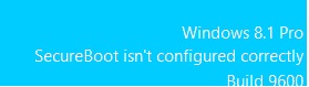 SecureBoot isn't configured correctly win 8.1