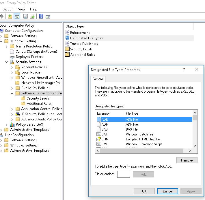 Designated File Types 