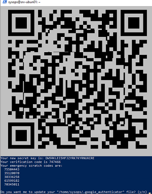 qr код в консоли linux, который сгенерировал google-authenticator