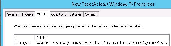 task scheduler запуск PoSh скрипта