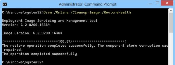 dism восстановление хранилища компонентов в windows 8