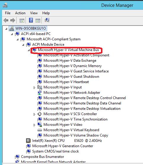 устройства в device manager 2 -го поколения виртуальных машин Hyper-V