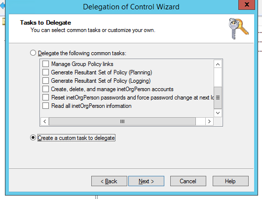 Create a custom task to delegate