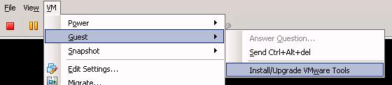 Vmware монтируем диск с VMWare Tools 