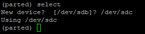 (parted) select