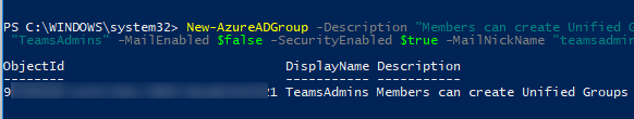 создать группу в microsoft 365 с помощью powershell