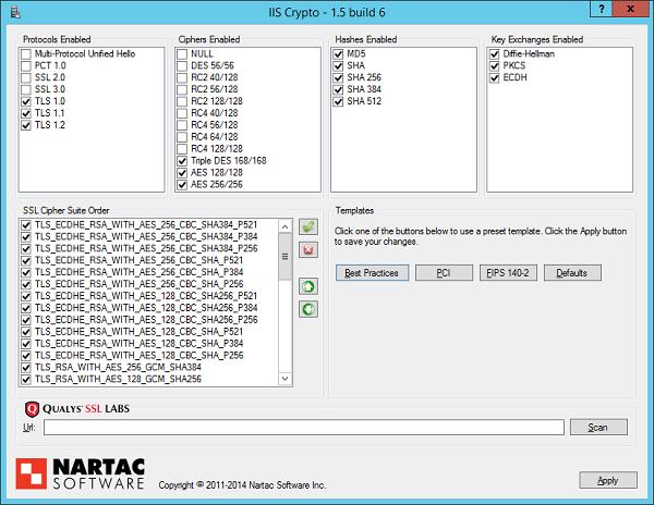 IIS Crypto - утилита для управления протоколами шифрования в Windows