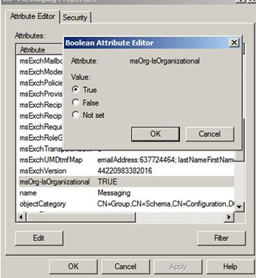 атрибут msOrg-IsOrganizational