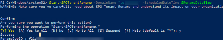 Start-SPOTenantRename - переименовать домен/тенант SharePoint Online