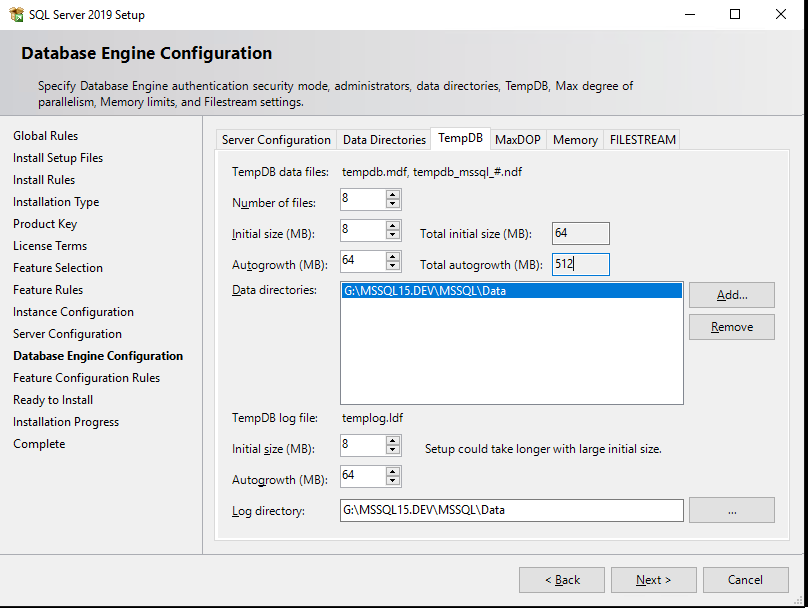 настройка параметров tempdb в sql server