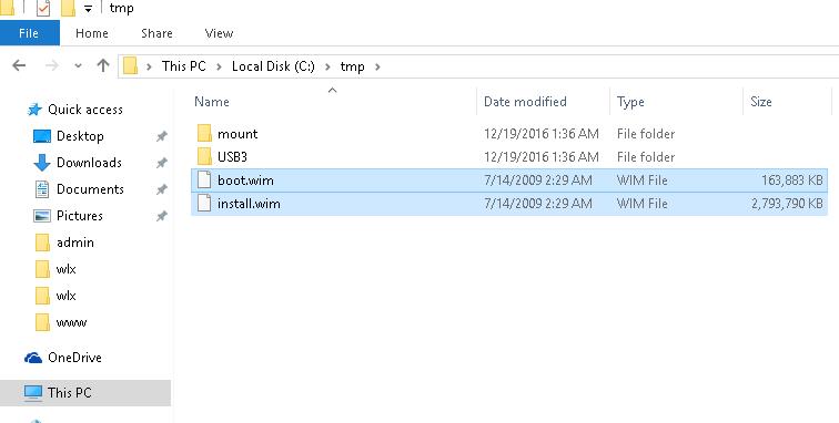 Файлы boot.wim и install.wim