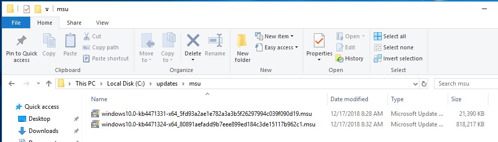 msu обновления windows 10