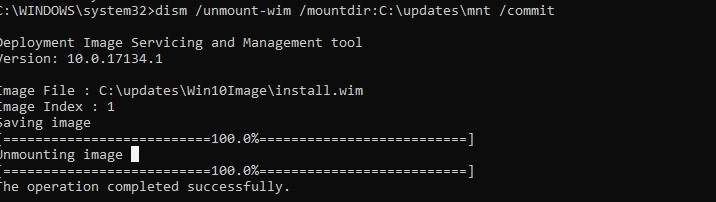 dism: отмонтировтаь wim образ windows и сохранить изменения