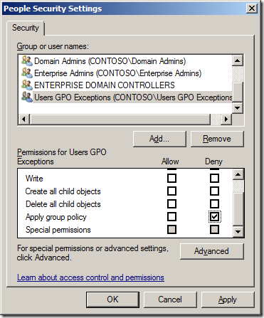 Исключения групповой политики 4 description: image