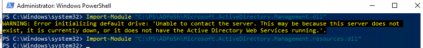 Import-Module Microsoft.ActiveDirectory.Management.dll