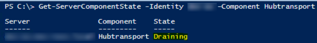 Get-ServerComponentState Hubtransport - перевод Exchange Server в режим обслуживания