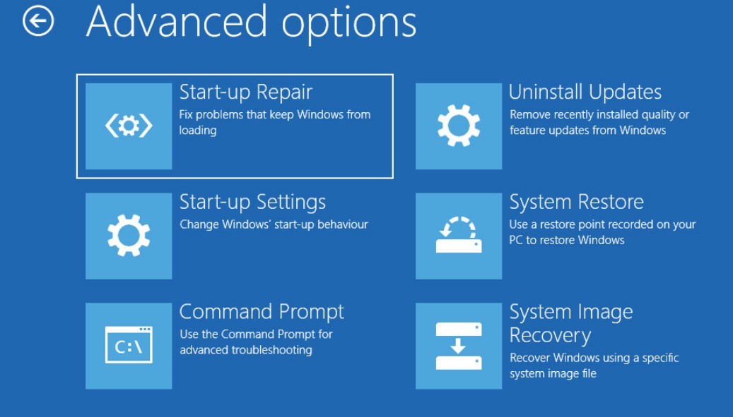 инструменты среды восстановления windows recovery environment