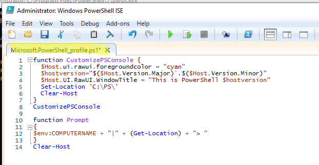 добавляем функции в профиль PowerShell Microsoft.PowerShell_profile.ps1