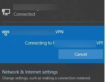 зависает vpn подключение в Windows 10 1903