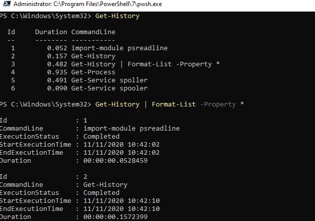 get-history в powershell