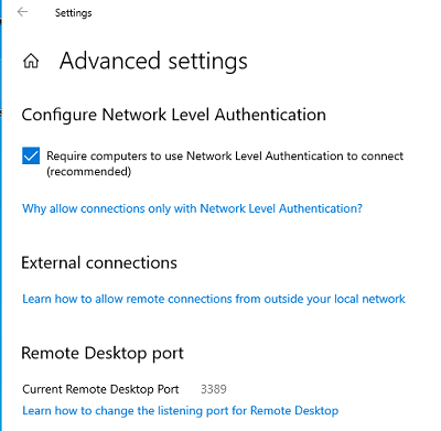 RDP включить доступ по NLA