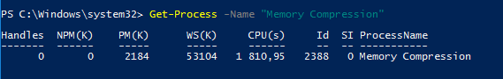 Get-Process -Name "Memory Compression"