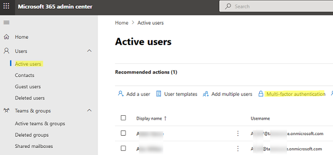 microsoft 365 admin center настройка мультифкаторной аутентфикации