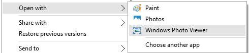 Открыть с помощью средства просмотра изображений WIndows 10