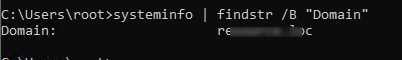 systeminfo - проверить что компьютер в домене