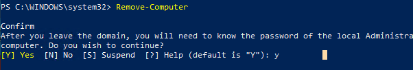 Remove-Computer - вывести компьютер из домене PowerShell
