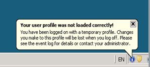 Event ID 1511.Your user profile was not loaded correctly.