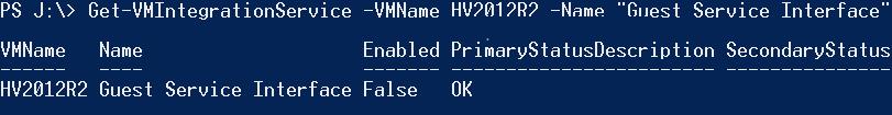 Get-VMIntegrationService Powershell