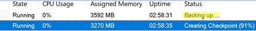 hyper-v: виртуальня машина зависла в статусе backing up