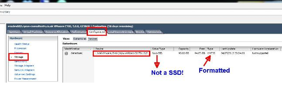 хранилище помечено как nonSSD