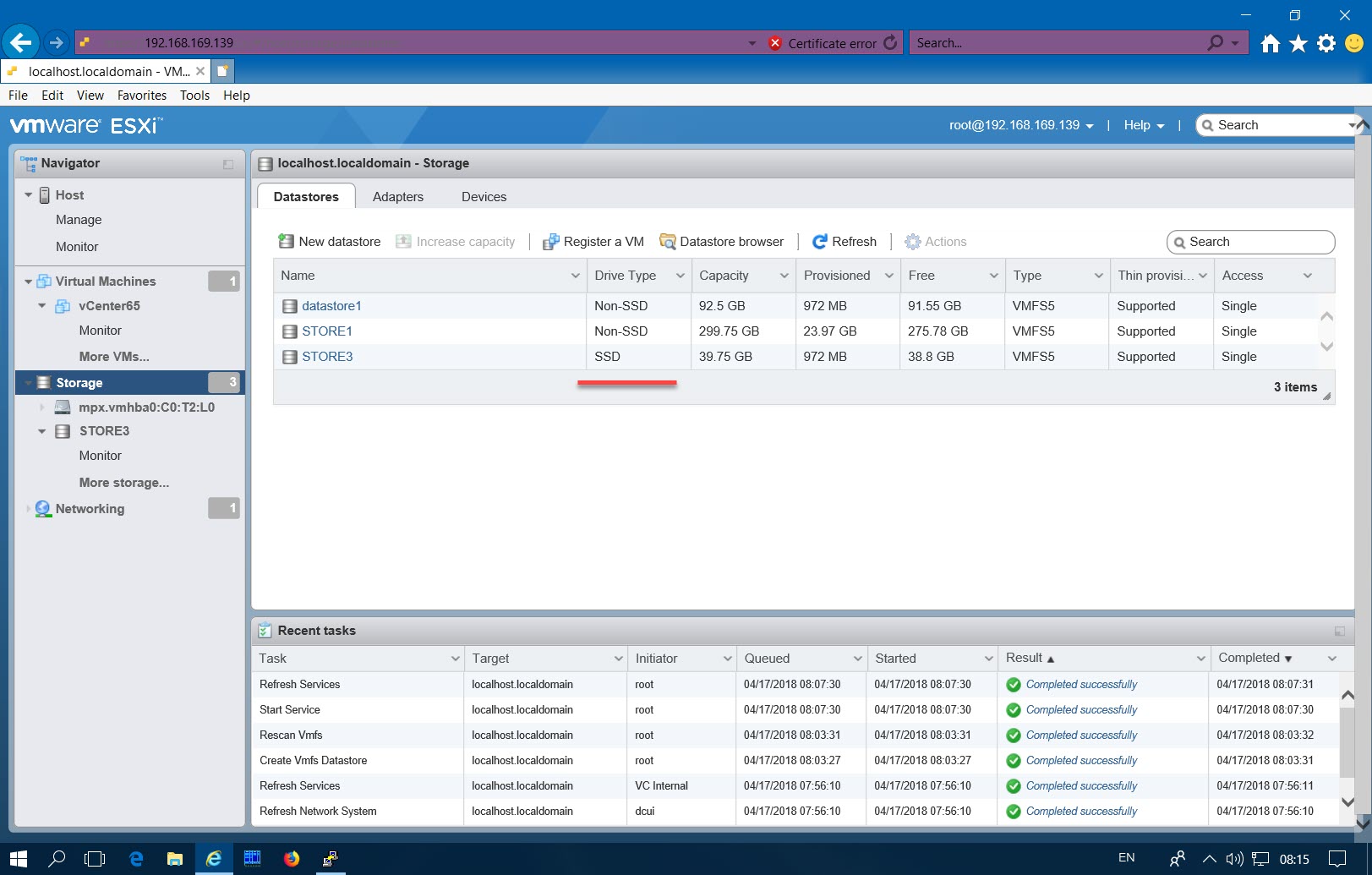 тип хранилища теперь ssd
