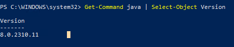 powershell версия файла java