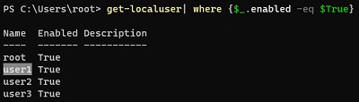 powershell - вывести список локальных пользователей windows