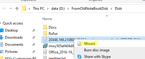 монтировать ISO в Windows из проводника