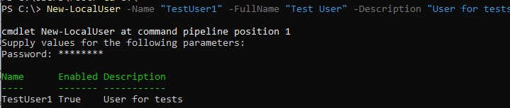 new-localuser создать локального пользователя в windows с помощью powershell
