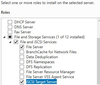 Установка iSCSI Target Server