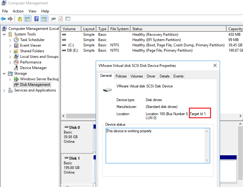 получить данные о scsi диске в windows